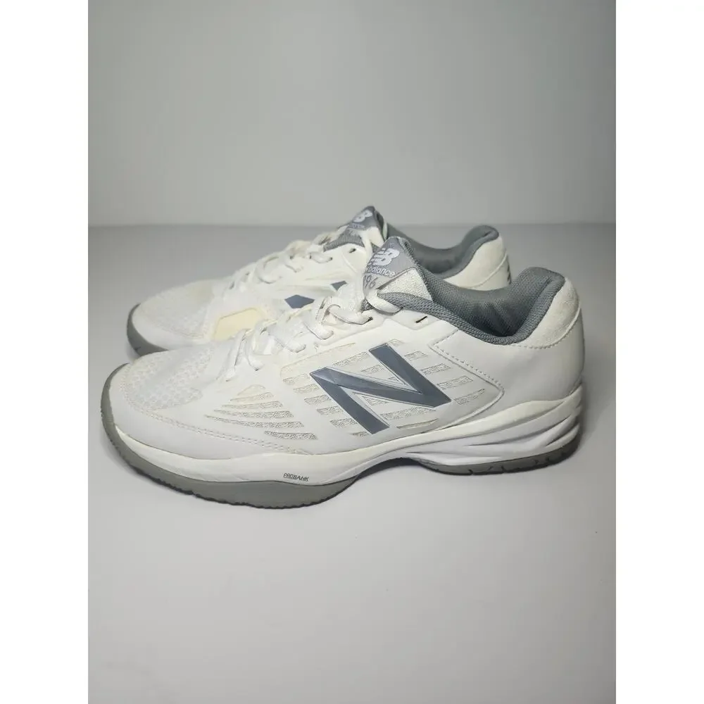 New Balance Women’s 896 Court Shoes White Grey Sz 10 Lace Up Athletic Support